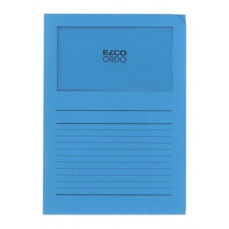 Elco Ordo Classico - zakládací papírové desky s potiskem a oknem, modré