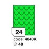 Rayfilm R0120.4040KA kulaté zelené samolepící etikety průměr 40 mm A4, 100 listů