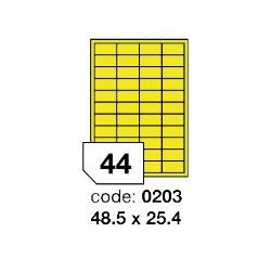 Rayfilm R0121.0203A žluté samolepící etikety 48,5x25,4 mm A4, 100 listů