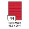 Rayfilm R0122.0203A červené samolepící etikety 48,5x25,4 mm A4, 100 listů