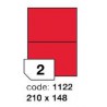 Rayfilm R0122.1122A červené samolepící etikety 210x148 mm A4, 100 listů