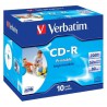 Verbatim Disk CD-R 52x, 700MB potiskovatelný, Wide Inkjet Printable Jewel box
