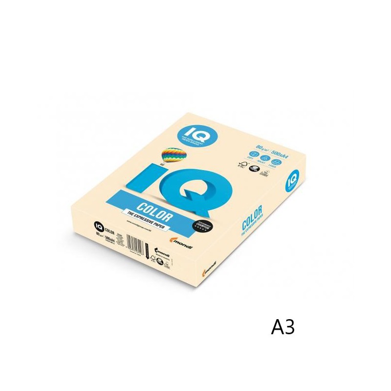 IQ Color barevný papír A3/80g pastelová lososová SA24, 500 ks