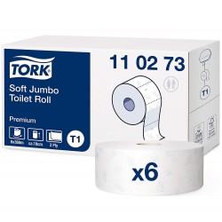 Tork Premium 110273, jemný toaletní papír - Jumbo role dvouvrstvé bílé, 360m, karton 6 rolí