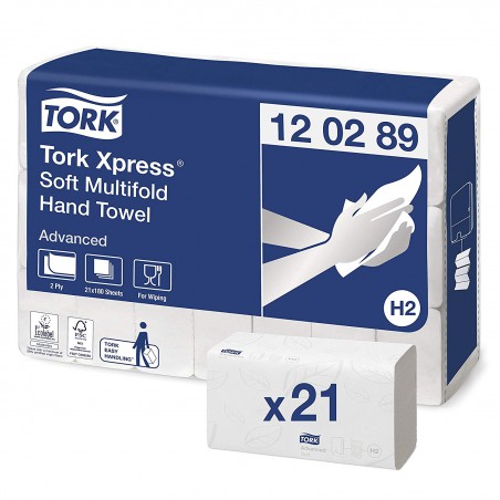 Tork Xpress 120289, jemné papírové ručníky Multifold Advanced bílé, H2