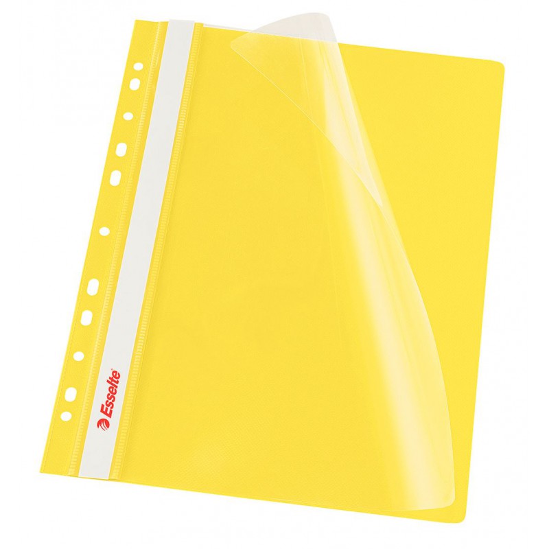 Rychlovazač Esselte A4 Závěsný PP Euroděrování, přední strana průhledná, žlutá