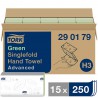 Tork Singlefold 290179, zelené papírové ručníky Advanced, H3