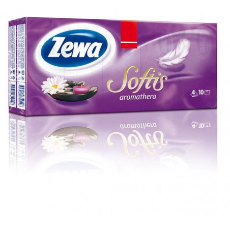 Zewa Softis Aromatherapy, kapesníčky 4 vrstvé , 10x9 ks, 100% celulóza