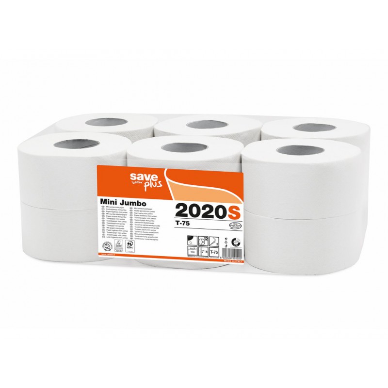 Celtex 2020S Mini Jumbo, toaletní papíry 2 vrstvé průměr 19 cm, 75% celuloza