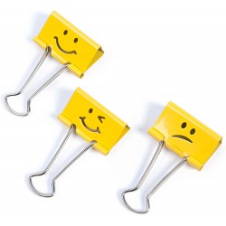 Klipy na papír Rapesco Emoji, binder klips 32 mm, žluté, 20 ks
