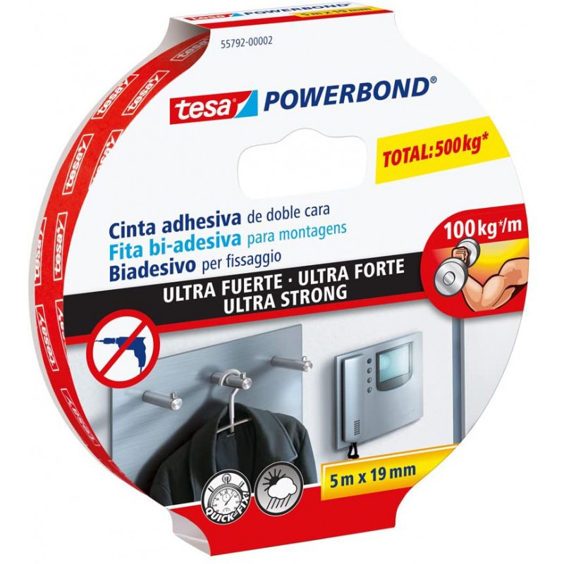 Tesa Powerbond 55792, Ultra Strong oboustranná montážní páska bílá, 19mm x 5 m