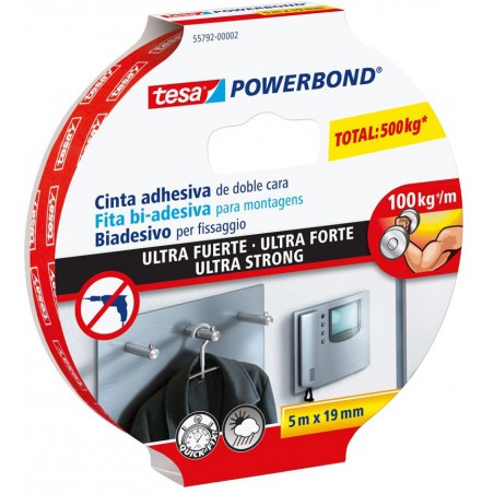 Tesa Powerbond 55792, Ultra Strong oboustranná montážní páska bílá, 19mm x 5 m