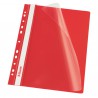 Rychlovazač Esselte A4 Závěsný PP Euroděrování, přední strana průhledná, červená