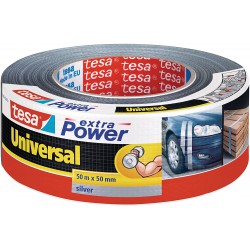 Tesa Extra Power Tape Universal, extra silná lepící páska stříbrná, 50 mm x 50 m