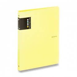 Pořadač A4 PASTELINI, 4 kroužkový žlutý pastelový PP, hřbet 2 cm, kapacita 70 listů