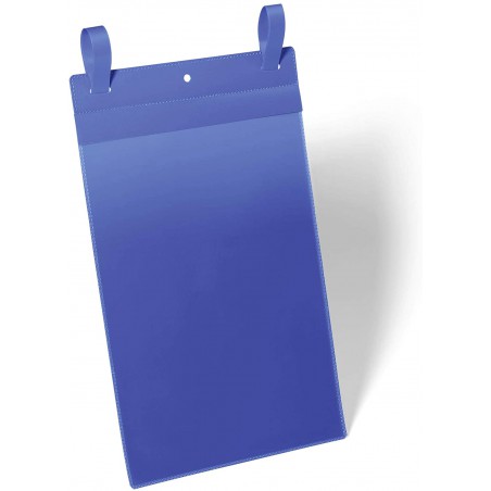 Durable 1750, závěsná kapsa s upínacími popruhy A4 na výšku, modrá