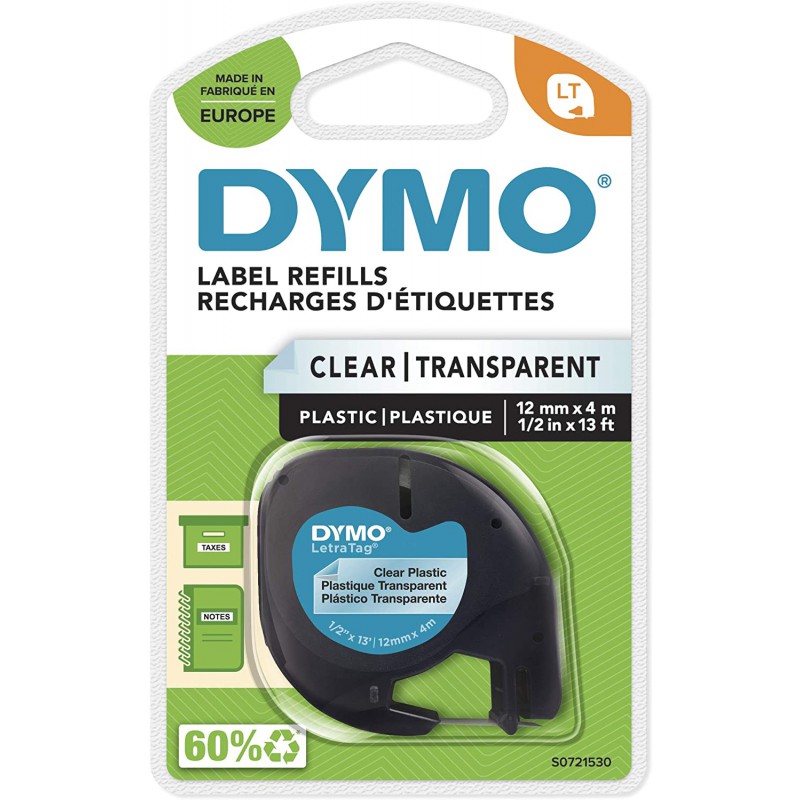 Dymo LetraTag páska plastová 12mm x 4m, transparentní, S0721530