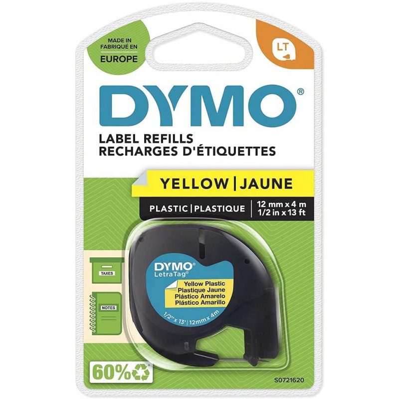 Dymo LetraTag páska plastová 12mm x 4m, žlutá, S0721620