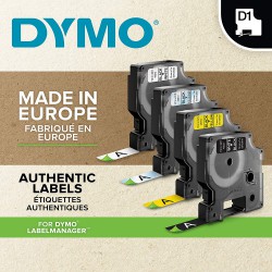 DYMO 45013 polyester páska 12mm x 7m typ D1, černá na bílé, S0720530