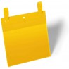 Durable 1749, závěsná plastová kapsa na dokumenty s upínacími popruhy A5 na šířku, žlutá