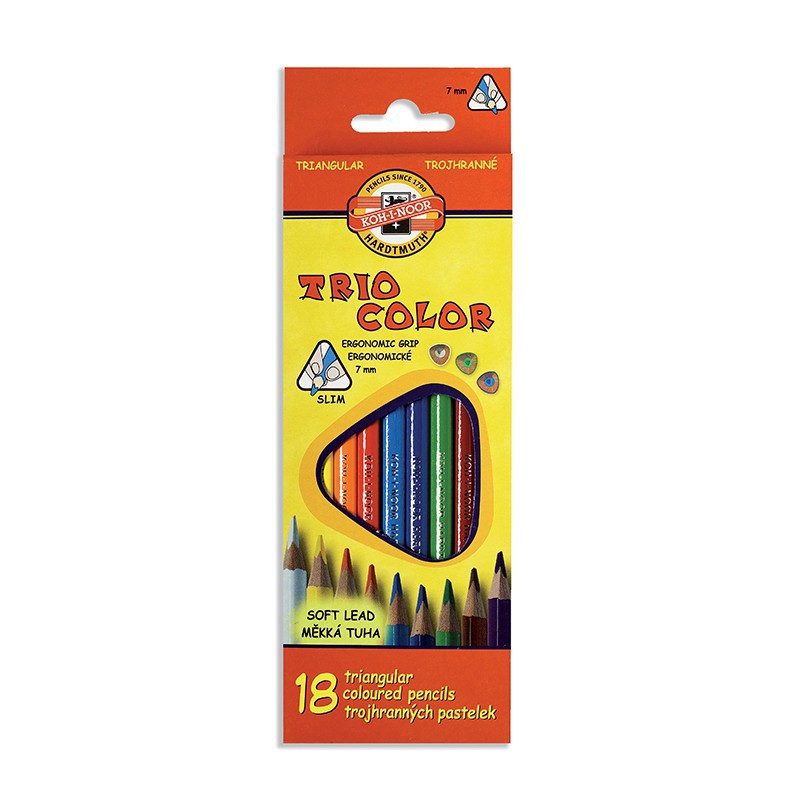 KOH-I-NOOR 3133, souprava trojhranných pastelek, 18 barev
