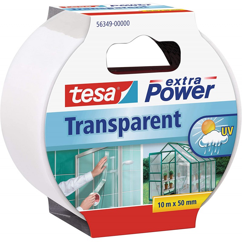 Tesa Extra Power 56349, lepící páska transparentní, zpevněná textilem, 48 mm x 10 m
