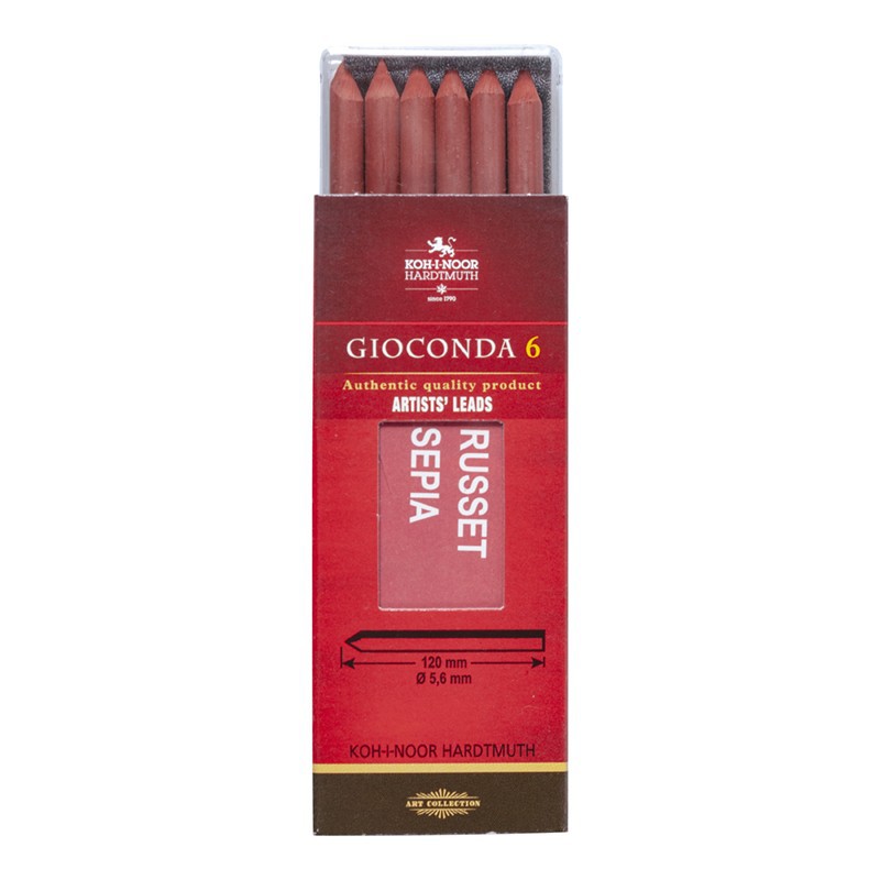 Barevná tuha Gioconda sépie červenohnědá 4373/6ks do mechanických tužek, průměr 5,6 mm