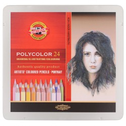Umělecké pastelky Polycolor 3824 Koh-i-noor, edice portrét, 24 ks