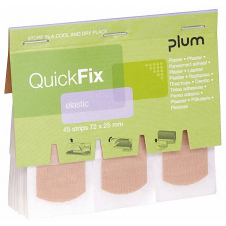 QuickFix PLUM, pružná náplast textilní - náplň do zásobníku, 45 ks