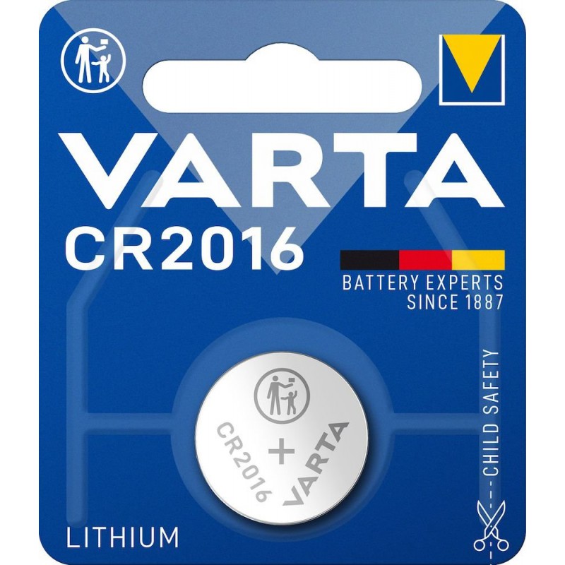 VARTA CR2016, knoflíková baterie 3V, 90mAh, lithiová, 1ks