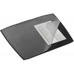 Durable 7201, podložka s čirým krytem na stůl s oválnými rohy 680x530 mm, černá