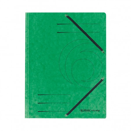Herlitz Easy Orga, prešpánové desky 3 klopy s gumičkou, zelené