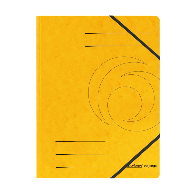 Herlitz Easy Orga, prešpánové desky 3 klopy s gumičkou, žluté