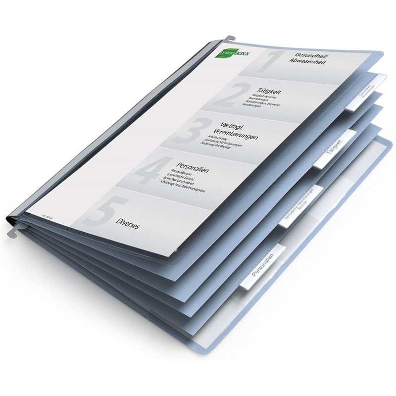 Durable 2554, personální závěsné desky s rychlovazačem a průhlednou přední stranou, modré