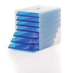 DURABLE IDEALBOX, modrý úložný box se 7 přihrádkami