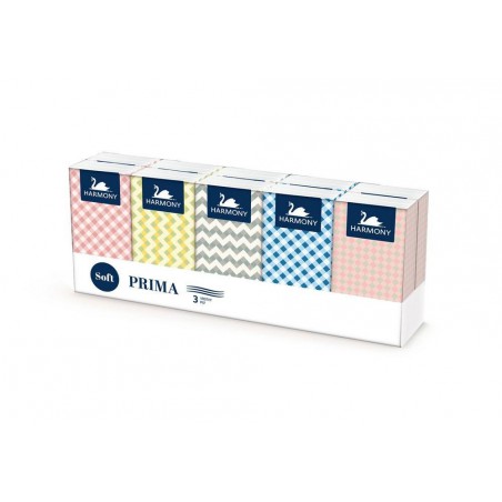 Harmony Soft Prima, papírové kapesníčky 3 vrstvé, 10x10 ks
