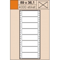 Samolepící tabelační etikety 89x36,1 mm jednořadé, 4000 etiket