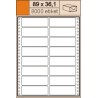 Samolepící tabelační etikety 89x36,1 mm dvouřadé, 8000 etiket