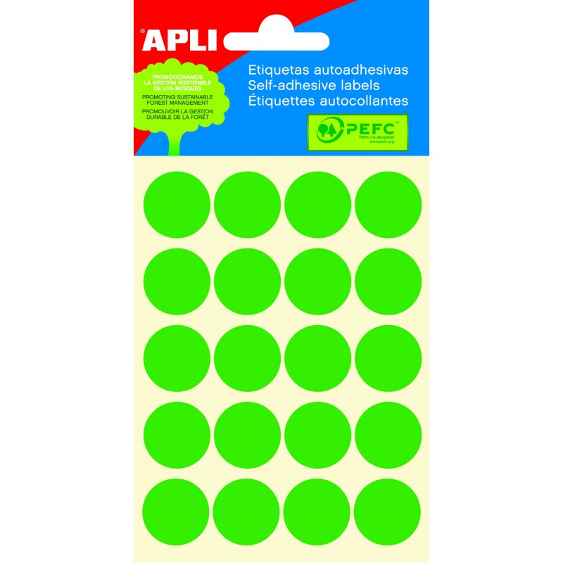 Etikety APLI kulaté, průměr 19 mm, 100 etiket