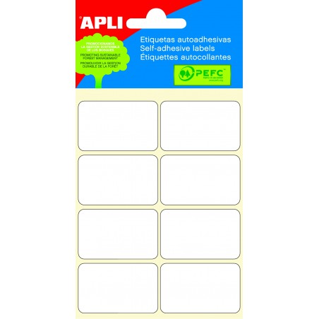 Etikety APLI obdelníkové bílé, 25x40 mm, 48 etiket
