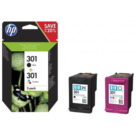 Inkoustová náplň HP 301 (N9J72AE) multipack CMYK , černá+barevná