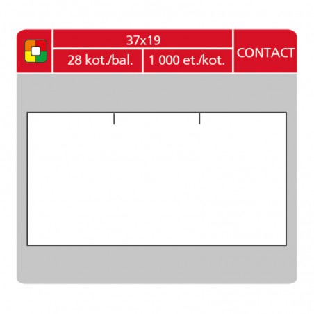 Etikety cenové S&K 37x19 Contact (obdélník) bílé, 1000 ks