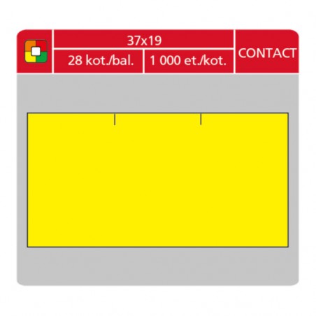 Etikety cenové S&K 37x19 Contact (obdélník) žluté, 1000 ks