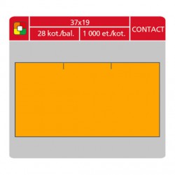 Etikety cenové S&K 37x19 Contact (obdélník) oranžové, 1000 ks