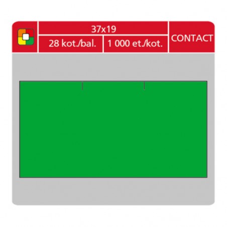 Etikety cenové S&K 37x19 Contact (obdélník) zelené, 1000 ks