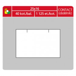 Etikety cenové S&K 25x16 Contact (obdélník) bílé, 1125 ks