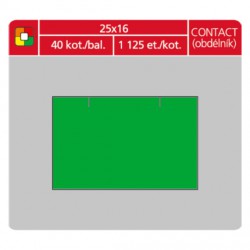 Etikety cenové S&K 25x16 Contact (obdélník) zelené, 1125 ks