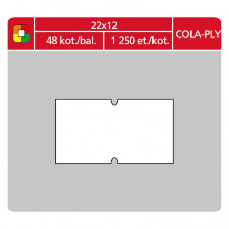 Etikety cenové S&K 22x12 Cola-ply bílé, 1250 ks