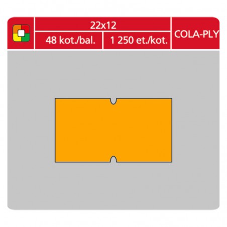Etikety cenové S&K 22x12 Cola-ply oranžové, 1250 ks