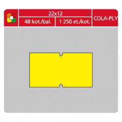 Etikety cenové S&K 22x12 Cola-ply žluté, 1250 ks